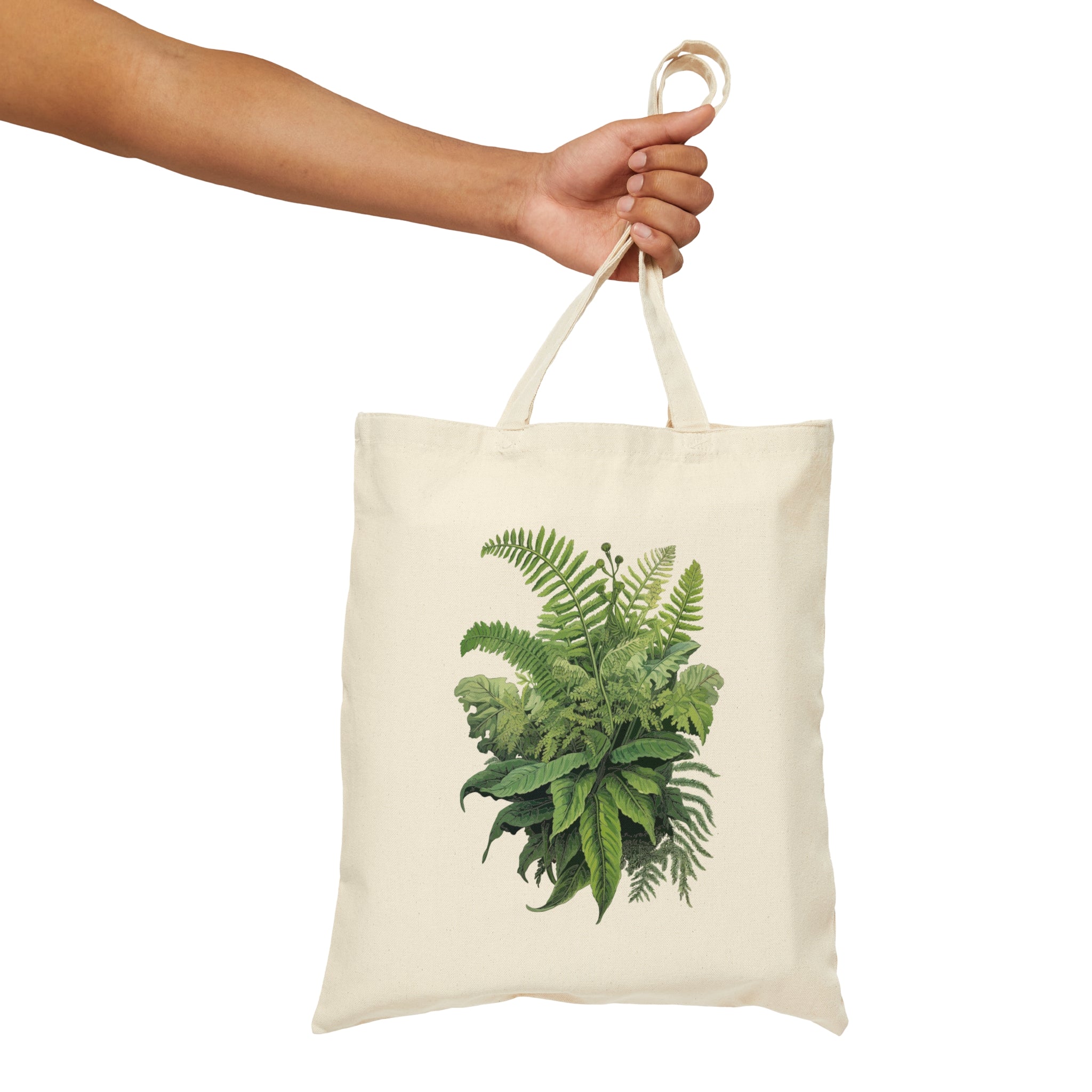 'Ferns' Cotton Canvas Tote Bag