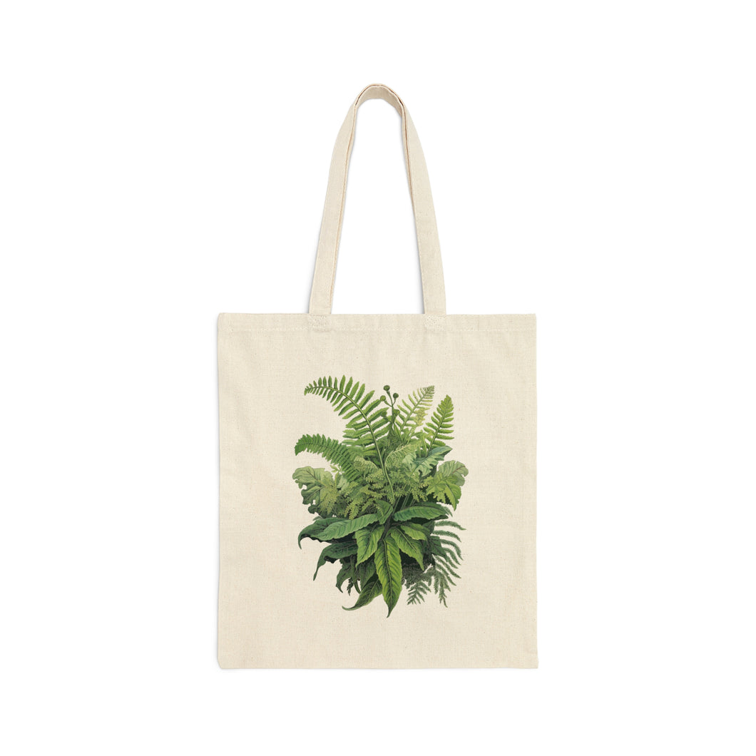 'Ferns' Cotton Canvas Tote Bag